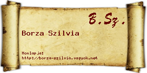 Borza Szilvia névjegykártya